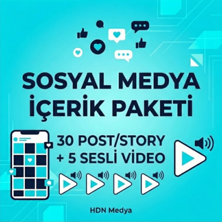Yapay Zekâ Destekli Sosyal Medya Paketi (30 Post/Story + 5 Video)