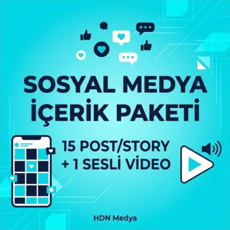 Yapay Zekâ Destekli Sosyal Medya Paketi (15 Post/Story + 1 Video)