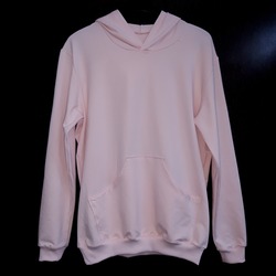 Açık Pembe Bayan Kanguru Cepli Kapüşonlu Sweatshirt