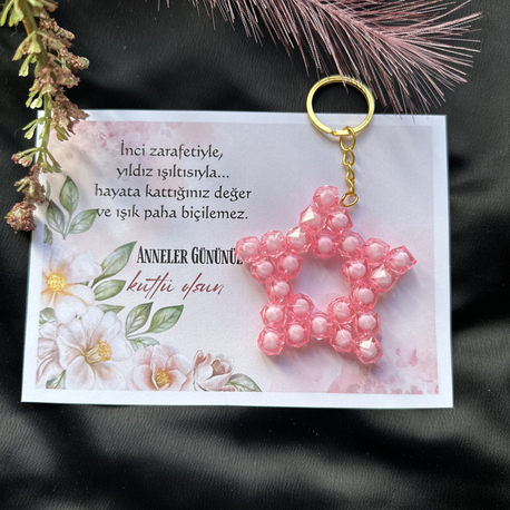 Pembe anahtarlık jelatinli 