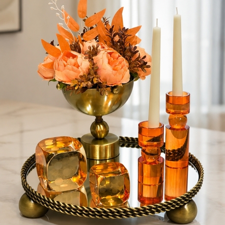6 PARÇA ESKİTME METAL TEPSİLİ KOMBİN SET 