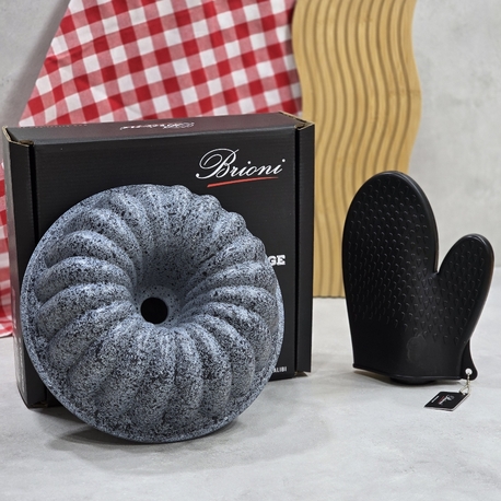 BRİONİ STONE-H DİLİMLİ KEK KALIBI SİLİKON ELDİVEN HEDİYELİ