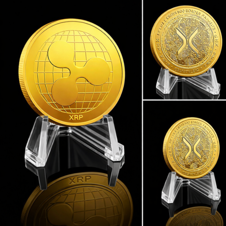 Ripple (XRP) Kripto Hatıra Parası - Özel Koleksiyonluk Kripto Obje ve Masaüstü Aksesuarı