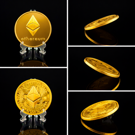  Ethereum (ETH) Kripto Hatıra Parası - Özel Koleksiyonluk Kripto Obje ve Masaüstü Aksesuarı