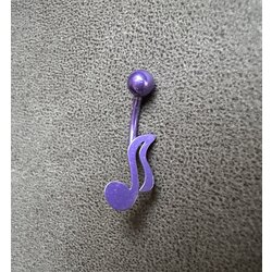 Mor Nota Çelik Piercing