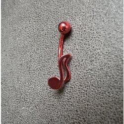 Kırmızı Nota Çelik Piercing