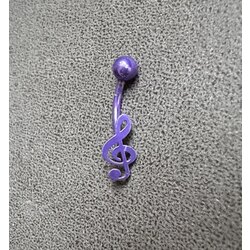 Mor Sol Anahtarı Çelik Piercing