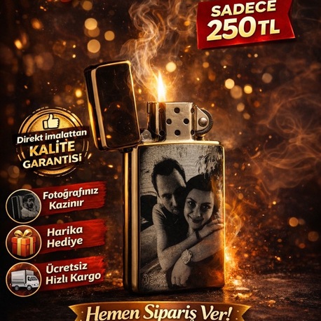 Kişiye Özel Resim-yazı-logo Yapılabilir Siyah Renkli Zippo Çakmak 