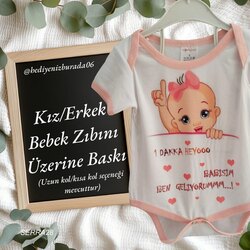 Bebek Zıbını (bedenleri mevcuttur) yazı ve fotoğraf tercih edilebilir 