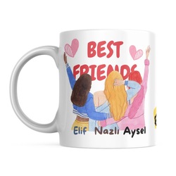 En İyi Arkadaşlar İsme özel Tasarım Kupa Bardak