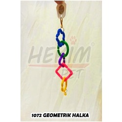 HEKİM PET Zilli Geometrik Halka Muhabbet Renkli Kaliteli Kuş Oyuncağı 
