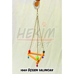 MUHABBET KUŞU  ÜÇGEN SALINCAĞI ZİLLİ RENKLİ KALİTELİ KUŞ OYUNCAĞI
