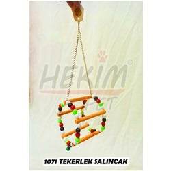 HEKİM PET Tekerlek Salıncak Muhabbet Zilli Renkli Kaliteli Kuş Oyuncağı