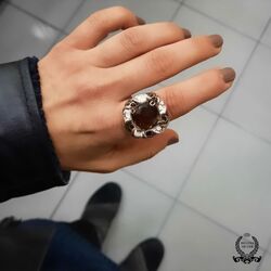 Gümüş Mineli Dumanlı Kuvars Taşlı Yüzük