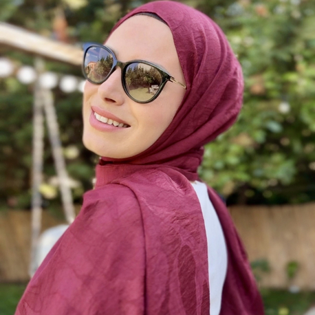 Bordo Dalgalı Desenli İpeksi Yazlık Şal