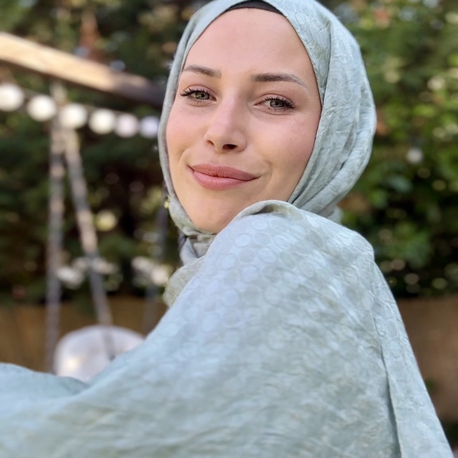 Su Yeşili İpeksi Yazlık Terletmez Şal