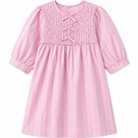 Pamuklu Poplin Elbise Pembe 