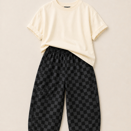Laciel Paris Siyah Damalı Baloon Jean