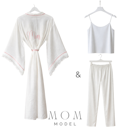 Uzun Kimono Biyeli Dantelli Mom Takım | 120 cm