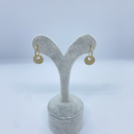 Xuping 14 k Zirkon Taşlı yuvarlak uçlu küpe