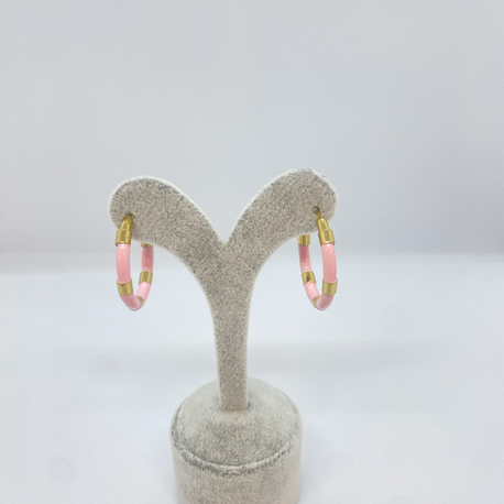 Stainless Steel Mineli Pembe Küpe