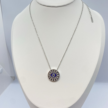 Stainless Steel İnce Zincir Nazar Boncuklu Kolue