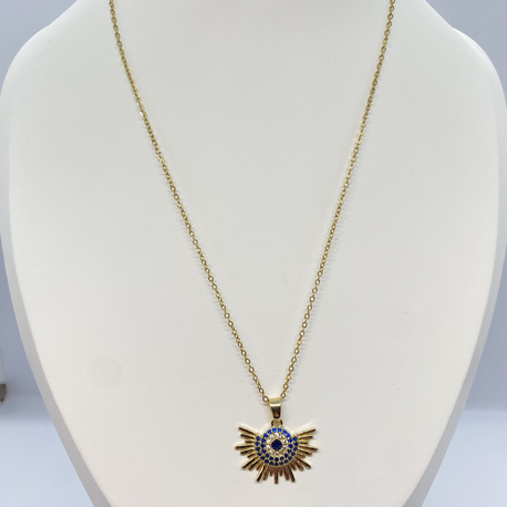 Stainless Steel Nazar Boncuklu Kolye
