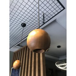 Akala Sphere tekli  doğal ahşap avize