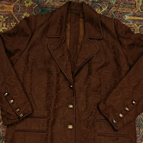  Yaprak Desenli Vintage Blazer Ceket