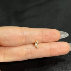 Üç Yaprak Sıralı Çelik Piercing 