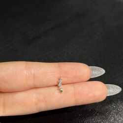Renkli Taşlı Gold Piercing