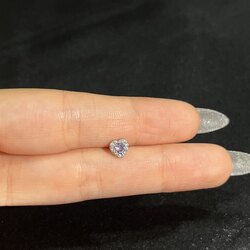 Mor Taşlı Kalp Çelik Piercing