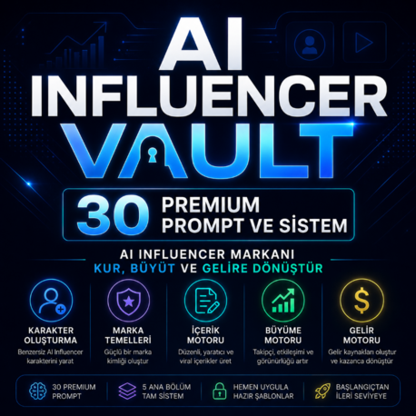 AI Influencer Vault™ — Yapay Zeka İnfluencer'ını Kur, Büyüt ve Gelire Dönüştür