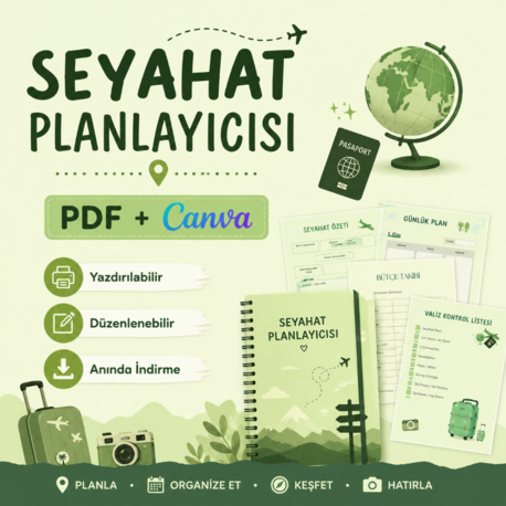 Ultimate Seyahat Planlayıcısı | Canva Düzenlenebilir Seyahat Şablonu