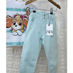 Orjinal Marka Yüksek Bel Mint Jean Pantolon