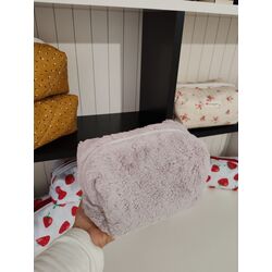 Toscana pudra pembe yumoş makyaj çantası 