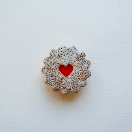 Mini Linzer Kurabiye Broş