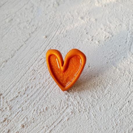 Jelly Hearts Broş Metallic Orange