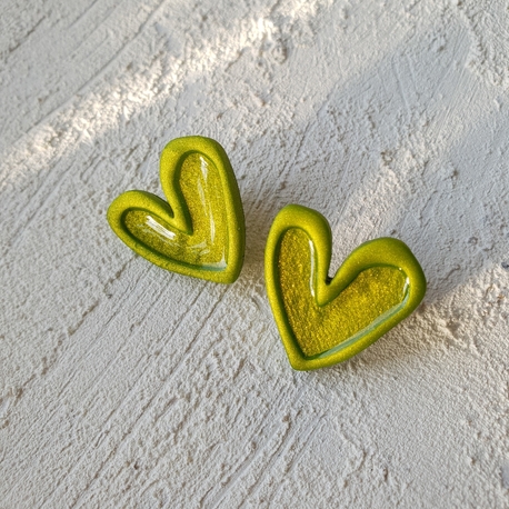 Jelly Hearts Metallic Green