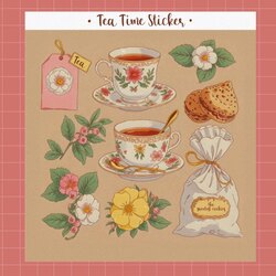 Tea Time Sticker