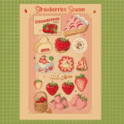 Strawberries Season Sticker