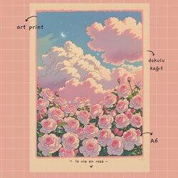 La Vie En Rose Art Print A6