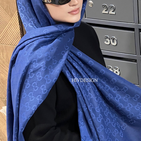 Gucci Yün Pamuk Şal Saks
