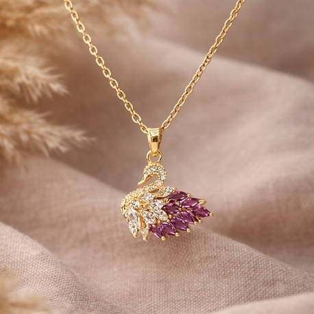 kuğu gold kolye 