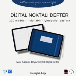 120 Tıklanabilir Bölmeli Mavi Sayfalı Noktalı Defter