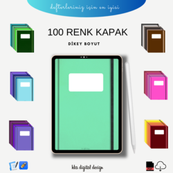 100 Farklı Renkte Defter Kapağı, Dikey Boyut