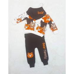 Mevsimlik Bear Family desenli, 3 lü takım