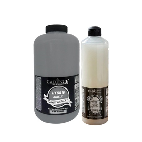 Cadence Hybrıd Multisurface H-090 Koyu Gri 2 Lt. ve Ultimate Glaze Vernik Parlak 750 Ml.