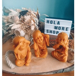"Buda" Üçlü %100 Doğal Balmumu Buda Mum