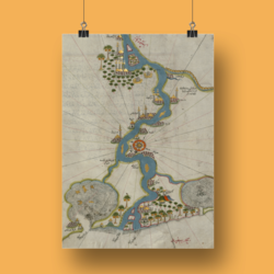 Piri Reis'in Nil Nehri Haritası (Kitâb-ı Bahriye) (32x48 cm)